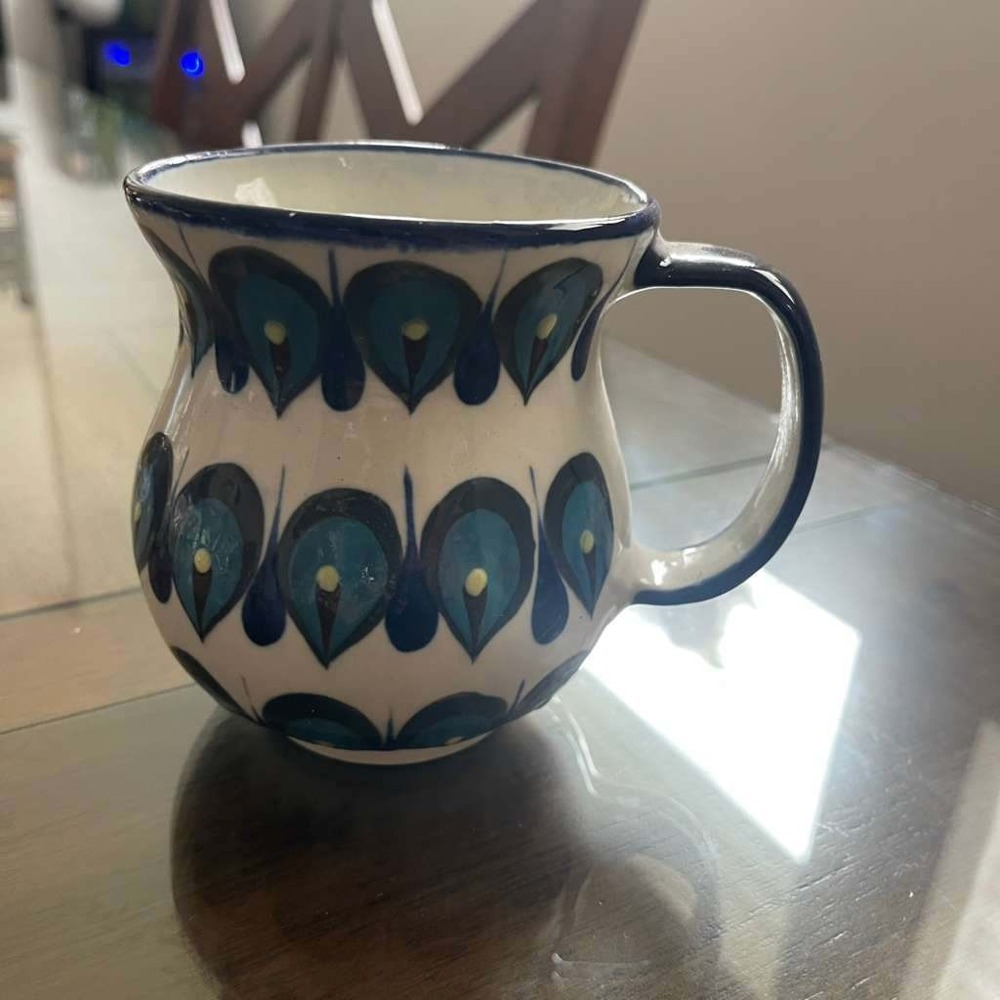 Mayan Ken‎ Pottery Mug, Hand Painted Folk Art, Guatemala Ceramic Cup